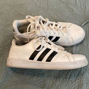 Women's Adidas Grand Court Sneakers in White/Black